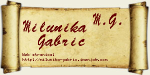 Milunika Gabrić vizit kartica